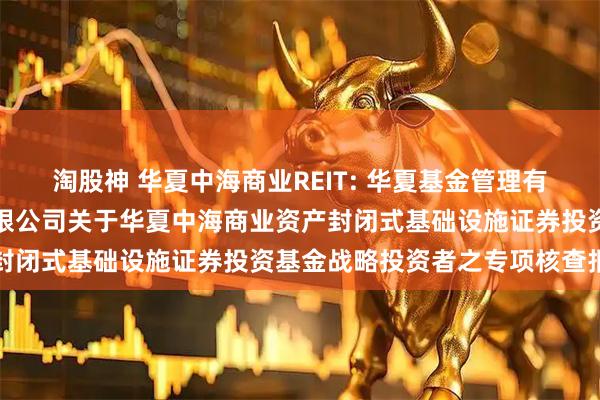 淘股神 华夏中海商业REIT: 华夏基金管理有限公司、中信证券股份有限公司关于华夏中海商业资产封闭式基础设施证券投资基金战略投资者之专项核查报告