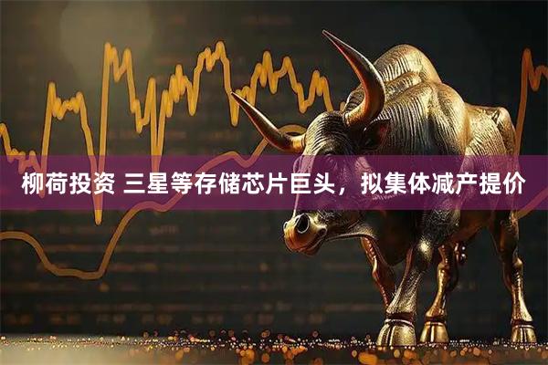 柳荷投资 三星等存储芯片巨头，拟集体减产提价